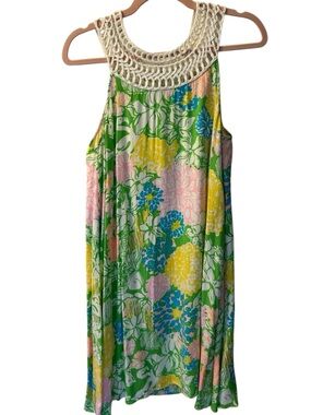 Lilly Pulitzer Jillie Swing Shift Dress with Hibiscus Stroll floral print MEDIUM